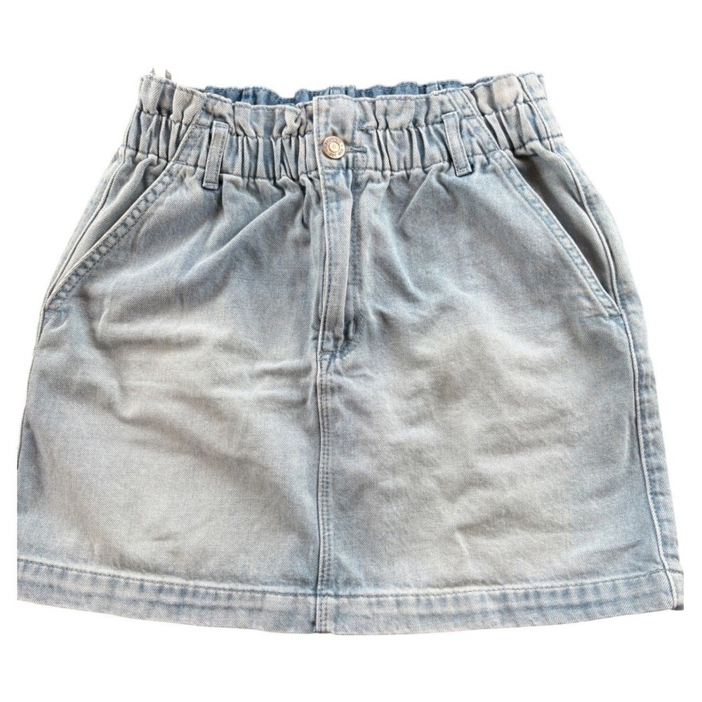 Gap Denim Paperbag High Waist Mini Skirt‎ Light Blue Cotton 100% Size XS/S